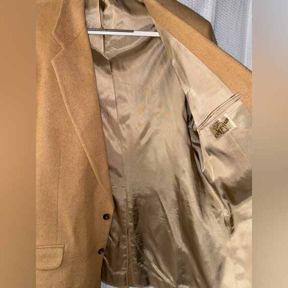 Hunt Valley Made In USA Men Suit Blazer 100% Camel Hair Size 44L - Picture 5 of 11